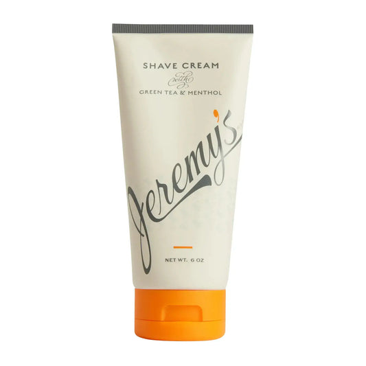 Tube of Jeremy’s Razors Shaving Cream for Men with Green Tea and Menthol, Native Shave Cream for Razor Burn