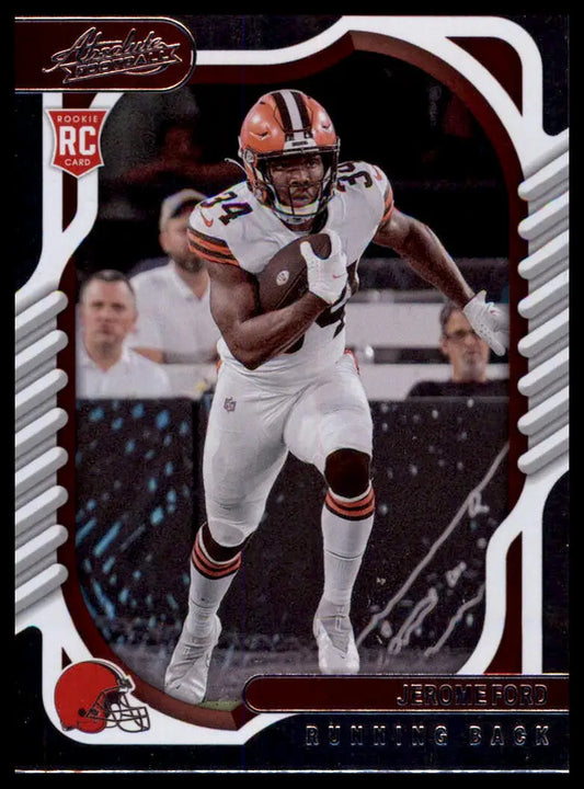 Jerome Ford rookie card from Panini Absolute 2022 Cleveland Browns product