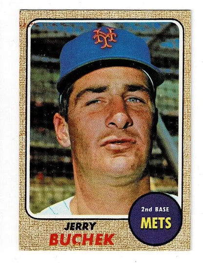 Jerry Buchek 1968 Topps Baseball Blank Back Error Trading Card #277 NY Mets
