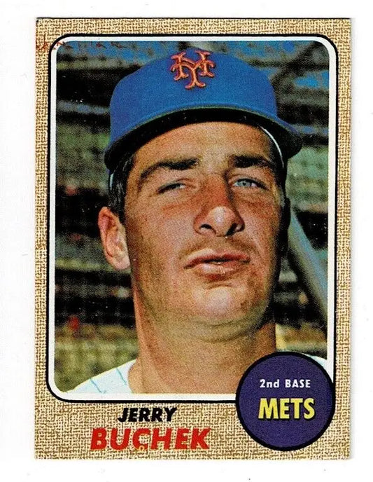 Jerry Buchek 1968 Topps Baseball Blank Back Error Trading Card #277 NY Mets