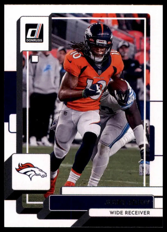 Football trading card featuring Jerry Jeudy 2022 Donruss #263 Denver Broncos