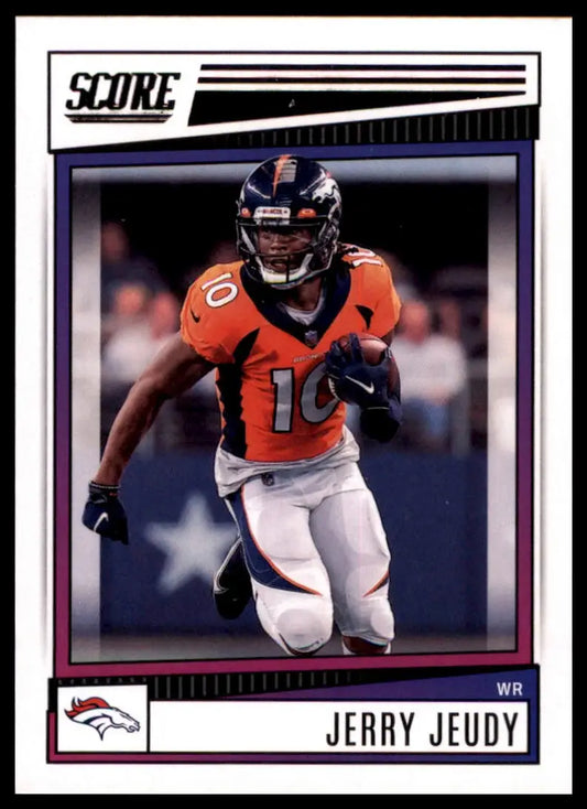 Jerry Jeudy football card from 2022 Score Denver Broncos collection