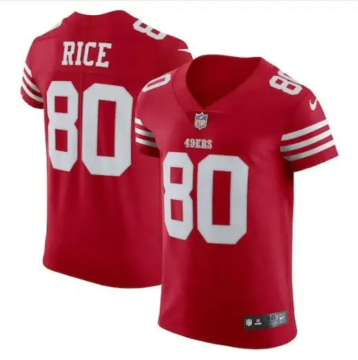 Red San Francisco 49ers Jerry Rice Nike Vapor Elite retired player jersey with number 80