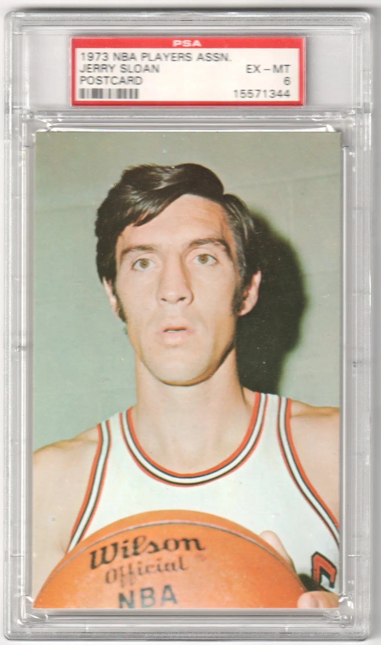 Jerry Sloan basketball card from 1973 NBA Players Association Postcard in collectible condition
