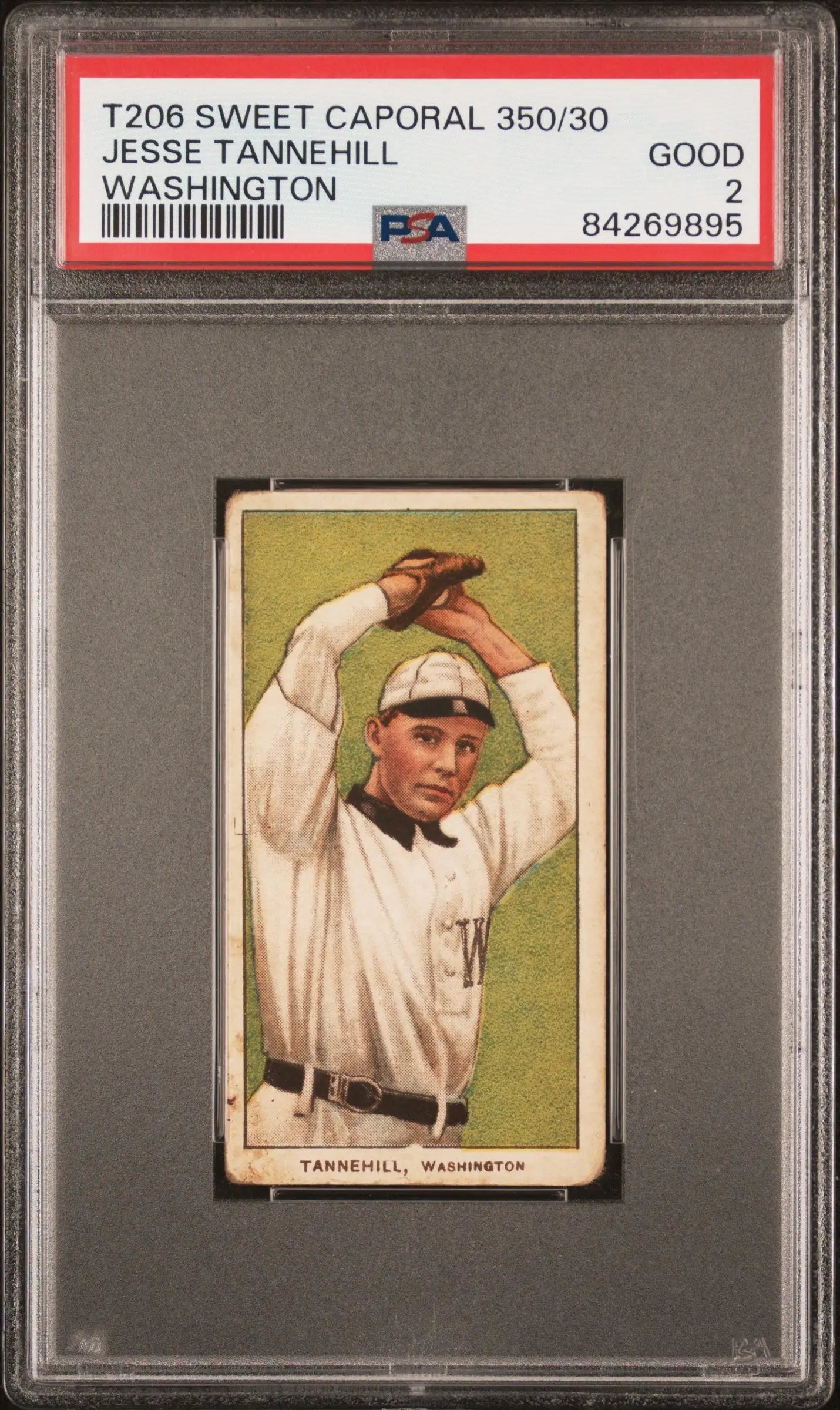 Vintage Jesse Tannehill T206 Sweet Caporal baseball card PSA Good 2 pitcher image