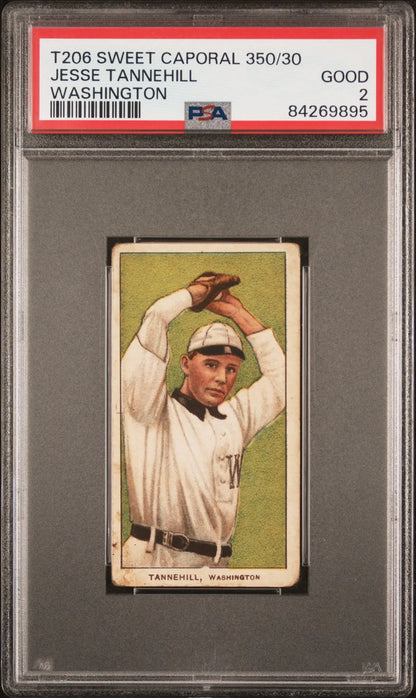 Vintage Jesse Tannehill T206 Sweet Caporal baseball card PSA Good 2 pitcher image