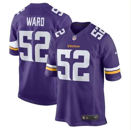 Purple Jihad Ward Minnesota Vikings Nike Team Game Jersey with Ward on the back