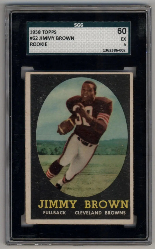 Jim Brown 1958 Topps #62 Rookie SGC 5 Excellent - Singles