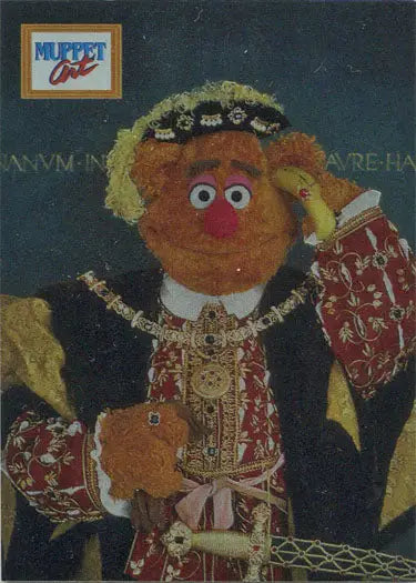 Muppet character as Henry VIII in Tudor attire for Jim Henson’s Muppet Trading Cards