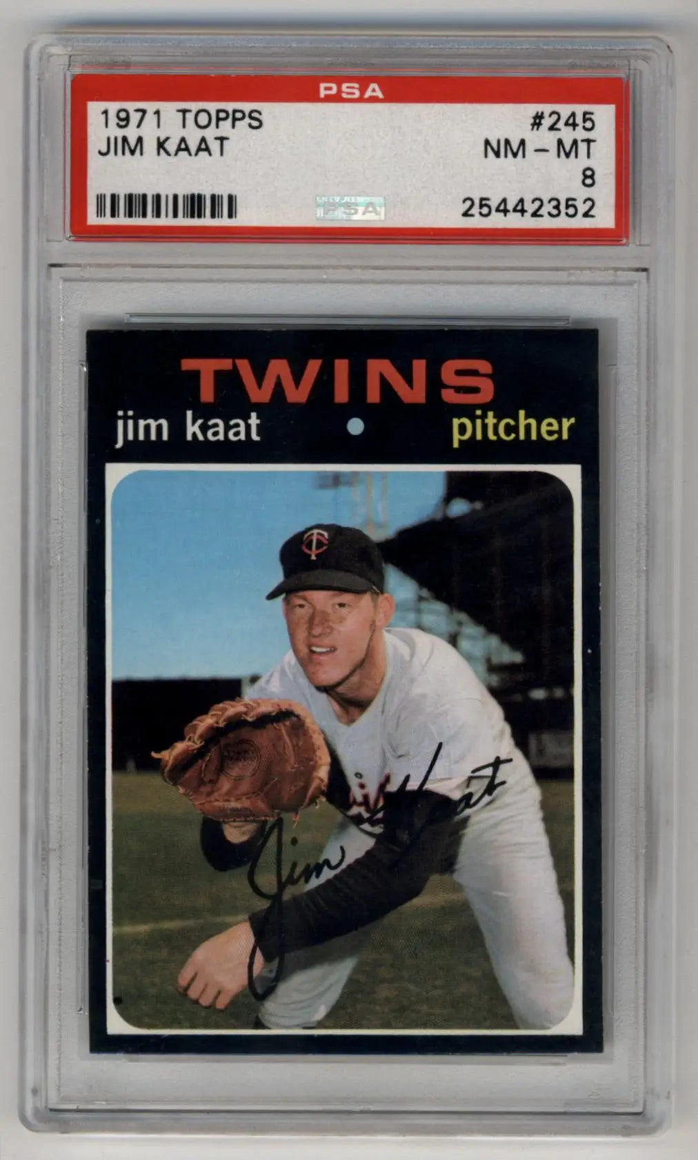 Jim Kaat 1971 Topps baseball card graded NM-MT 8 PSA mint mint