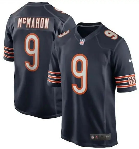 Dark blue Jim McMahon Chicago Bears Nike game retired player jersey with number 9