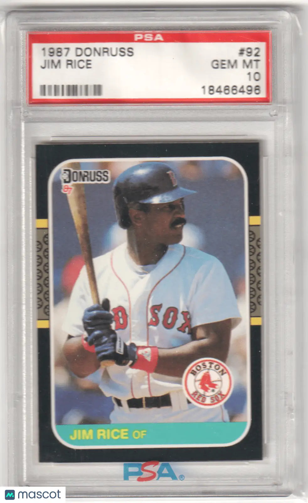 Graded Jim Rice baseball card from Columbia Hobby, GEM MINT 1987 Donruss Red Sox
