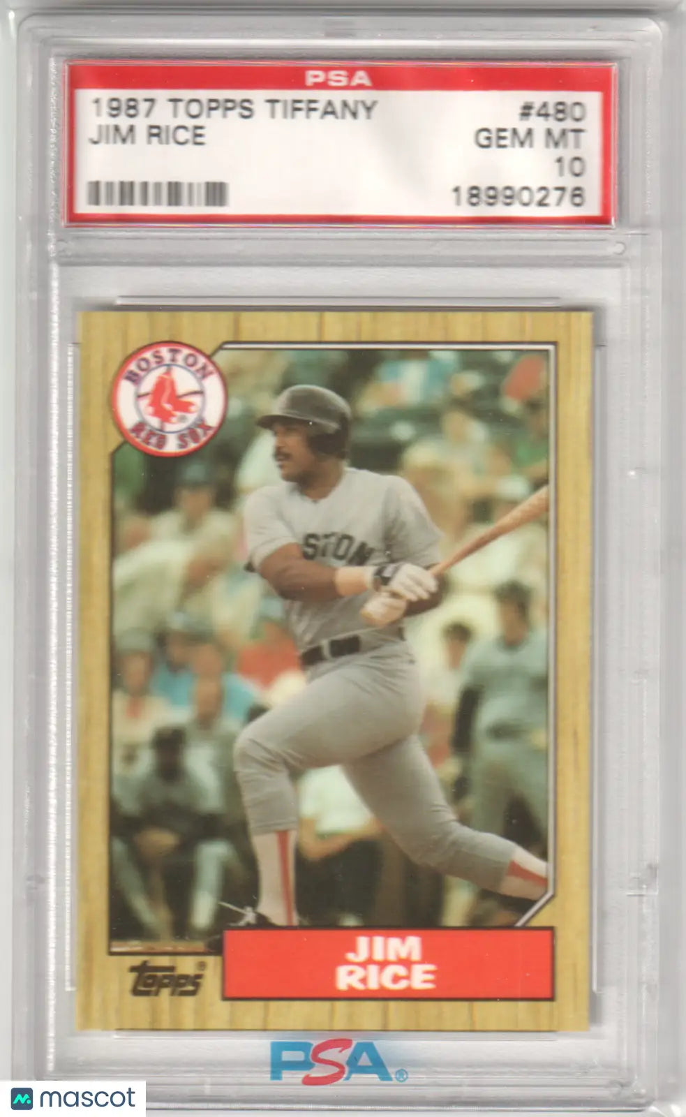 Columbia Hobby Jim Rice 1987 Topps Tiffany card PSA 10 GEM MT perfect condition