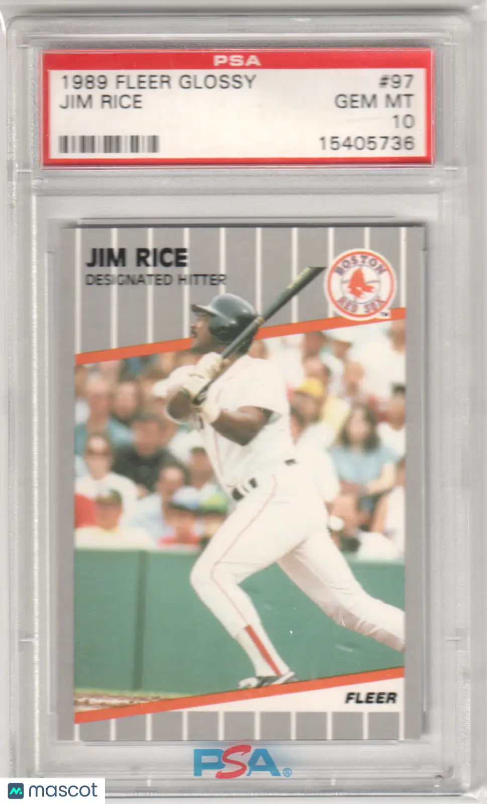 Columbia Hobby Fleer Glossy Jim Rice 1989 baseball card PSA GEM MT 10