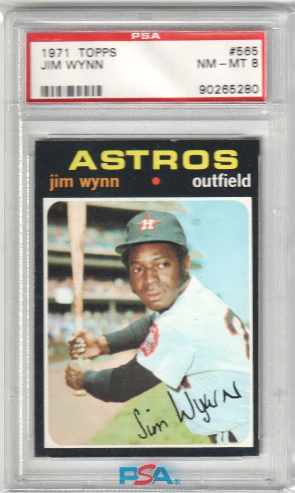 Graded 1971 Topps Jim Wynn baseball card from Columbia Hobby, PSA 8 NM-MT
