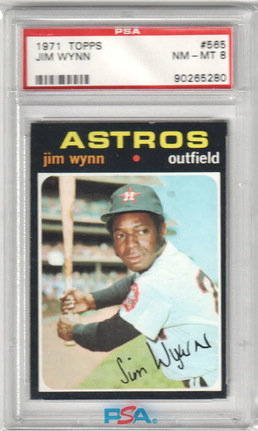 Graded 1971 Topps Jim Wynn baseball card from Columbia Hobby, PSA 8 NM-MT