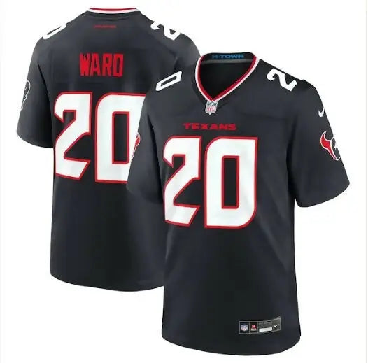 Black Houston Texans football jersey with number 20 from Jimmie Ward Nike Team Game collection