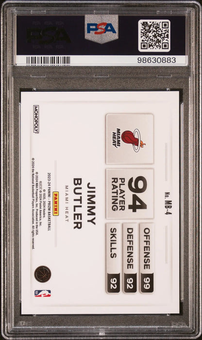 Jimmy Butler 2023 Prizm Monopoly Money Blast trading card in PSA 10 Gem Mint