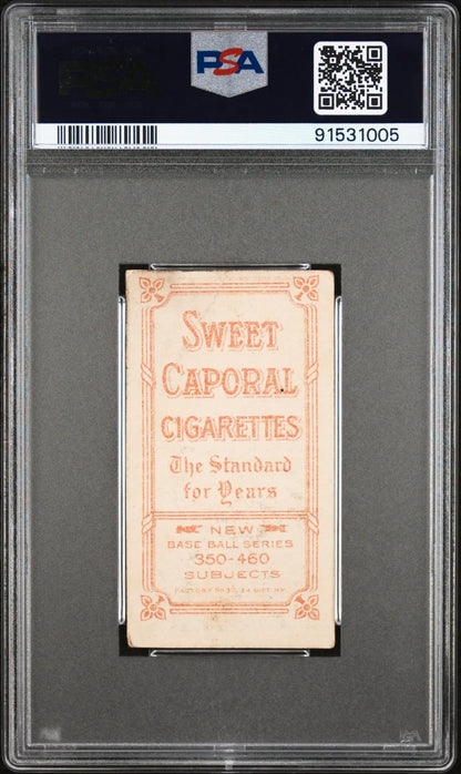 PSA-graded T206 Sweet Caporal card of Jimmy Sheckard Glove in protective holder