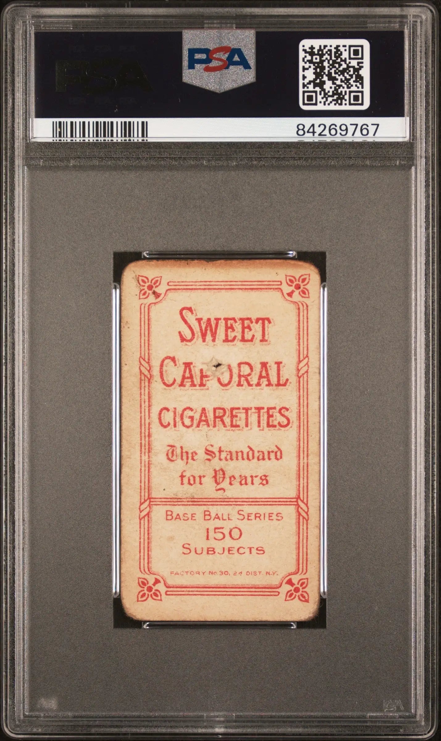 Vintage T206 Sweet Caporal card of Jimmy Williams in PSA graded protective case