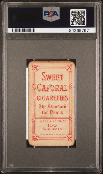 Vintage T206 Sweet Caporal card of Jimmy Williams in PSA graded protective case