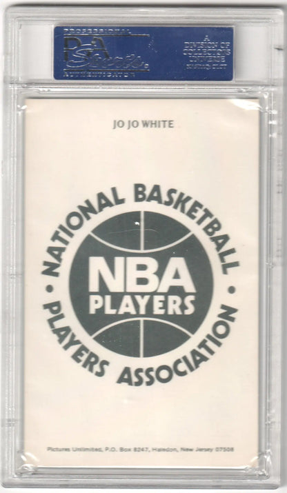 Encased Jo Jo White basketball card from Columbia Hobby NBA Players Association Postcard