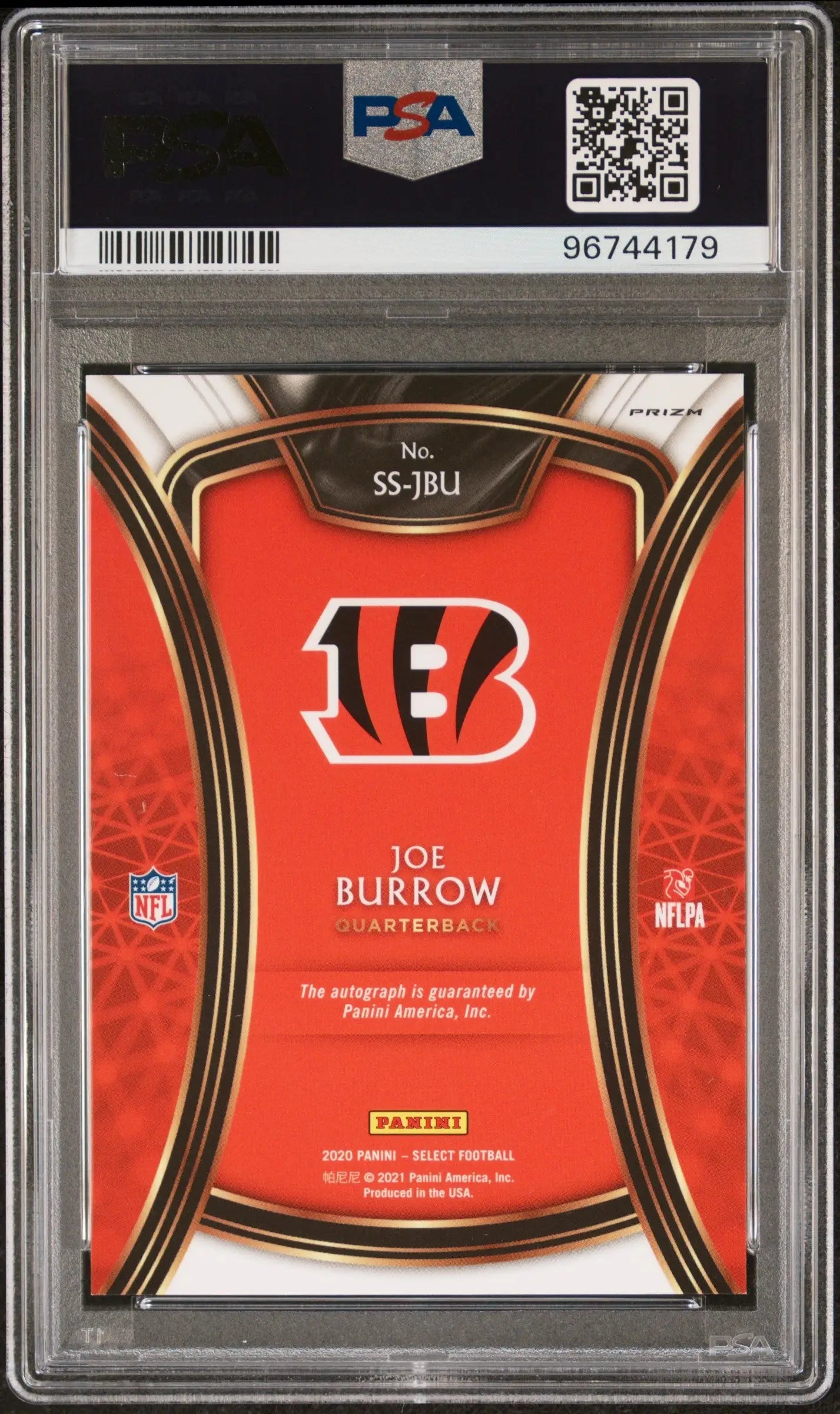 Joe Burrow 2020 Panini Select Signatures Prizm Auto PSA 9 Mint - Singles