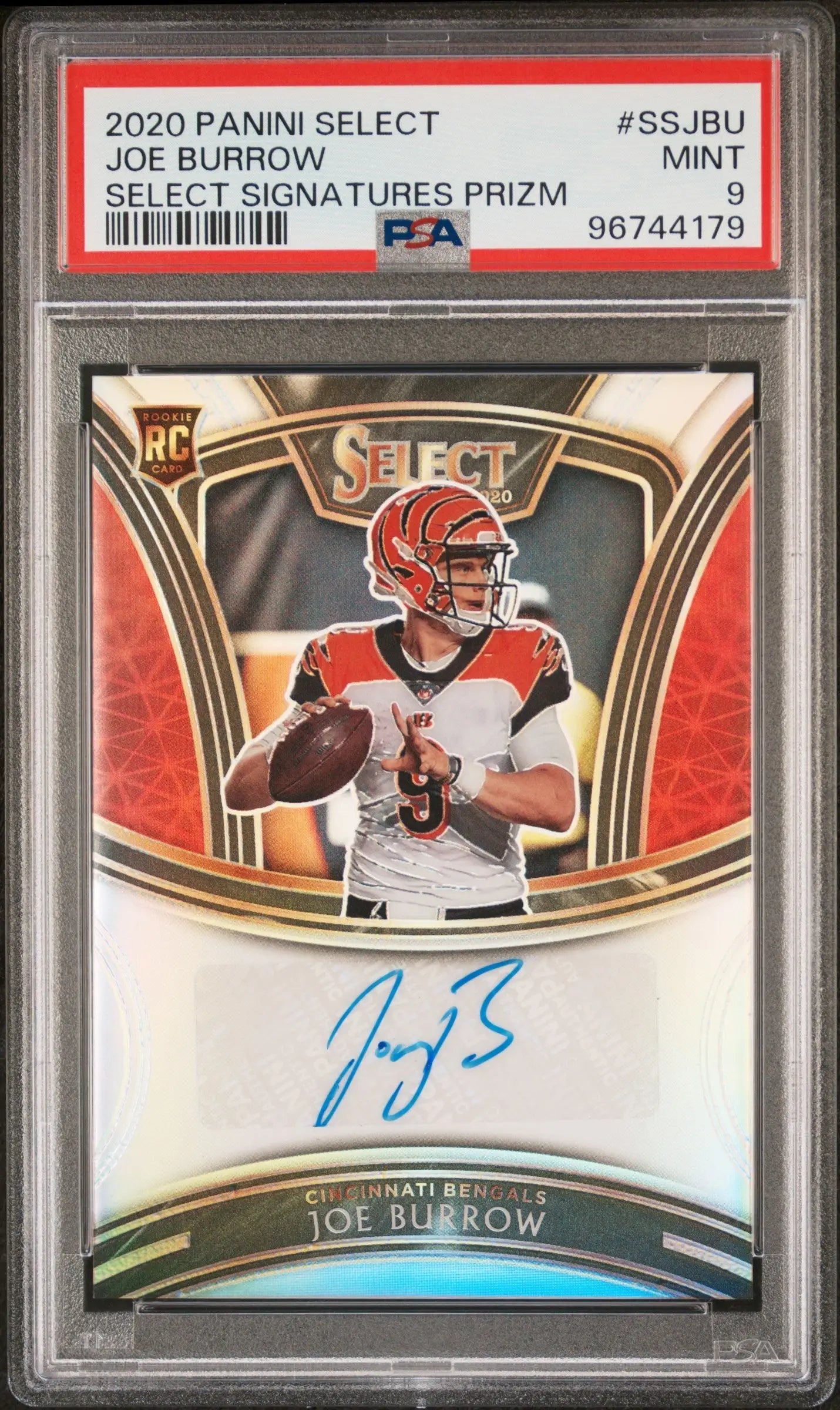 Joe Burrow 2020 Panini Select Signatures Prizm Auto PSA 9 Mint - Singles