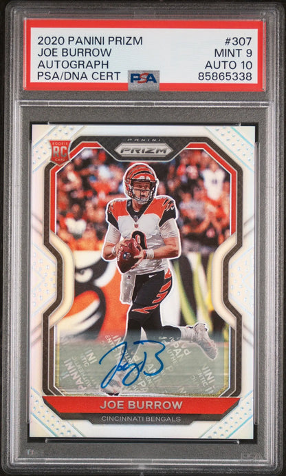 Joe Burrow 2020 Prizm Auto RC PSA 9 Auto 10 - Singles