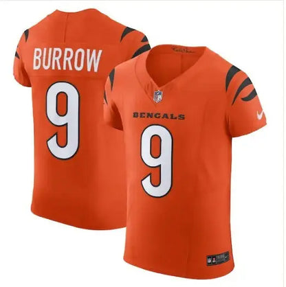 Orange Cincinnati Bengals Joe Burrow Nike Vapor F.U.S.E. Elite Jersey with name and number 9