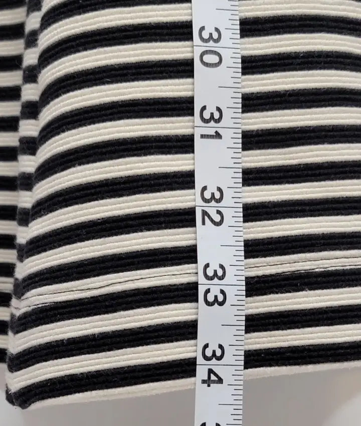 Joe Fresh size XS sleeveless striped dress fabric with measuring tape in black and white