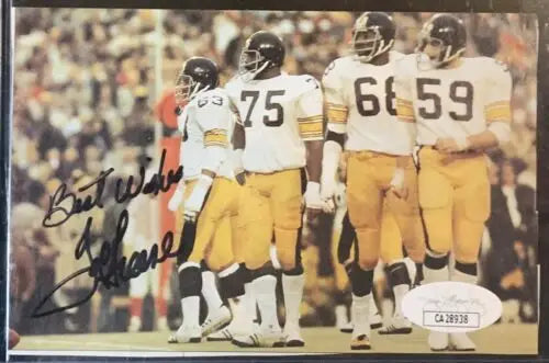 Signed Pittsburgh Steelers vintage magazine photo of Joe Greene with JSA authentication