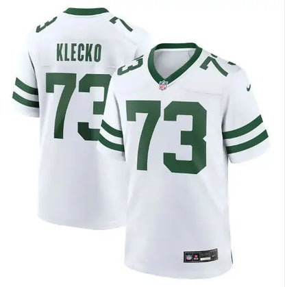 White and green Joe Klecko New York Jets Nike game retired player jersey with number 73