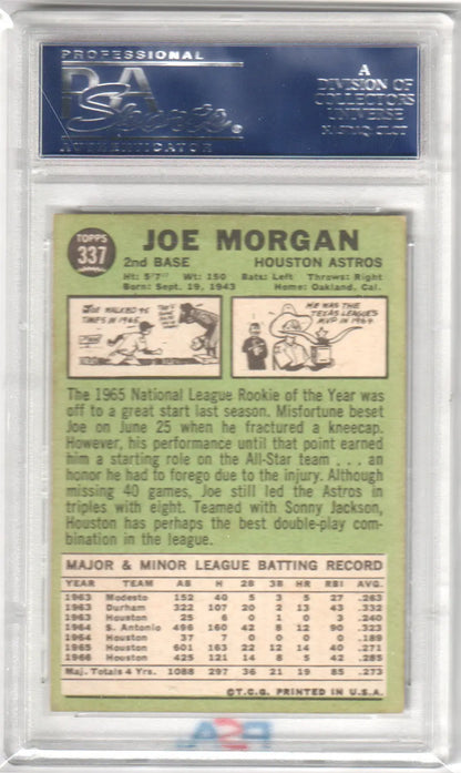 Joe Morgan baseball card from 1967 Topps PSA 7 NM, ideal for Columbia Hobby collectors in the Pacific Northwest