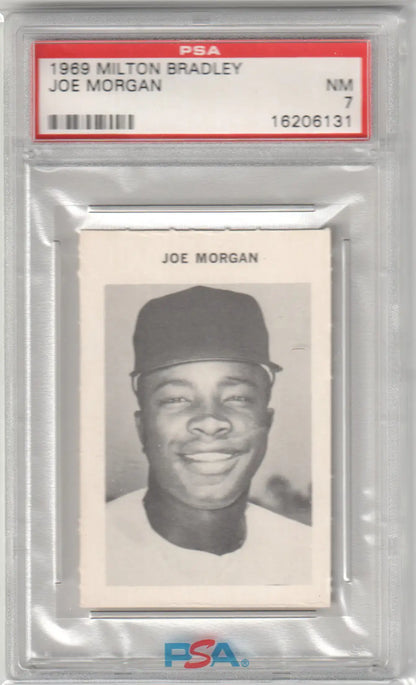 Graded Joe Morgan baseball card from Milton Bradley 1969 set at Columbia Hobby