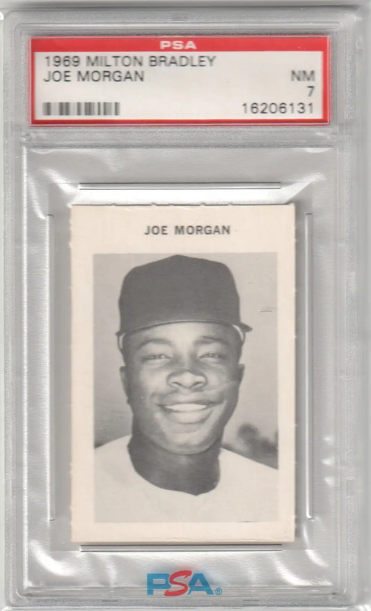 Graded Joe Morgan baseball card from Milton Bradley 1969 set at Columbia Hobby