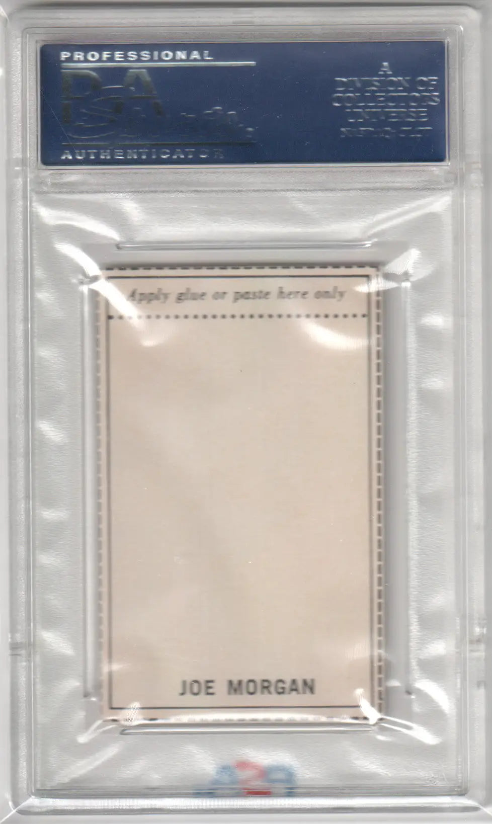 Graded Joe Morgan MLB Photostamps card from Columbia Hobby in PSA 9 Mint condition
