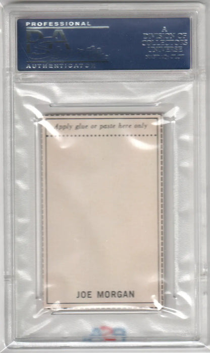 Graded Joe Morgan MLB Photostamps card from Columbia Hobby in PSA 9 Mint condition