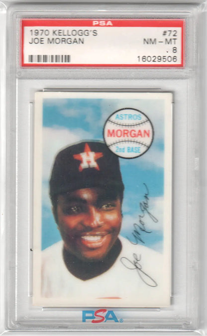 Graded 1970 Kellogg’s Joe Morgan baseball card PSA 8 NM from Columbia Hobby