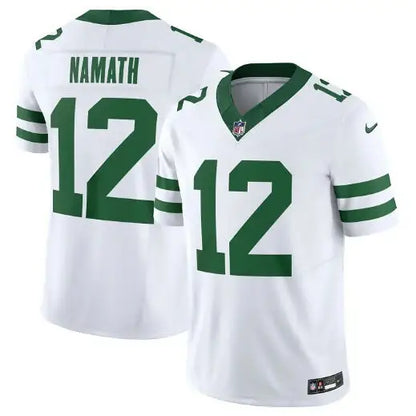 White and green Joe Namath New York Jets Nike Alternate Vapor jersey for Jets Nike alternate fans