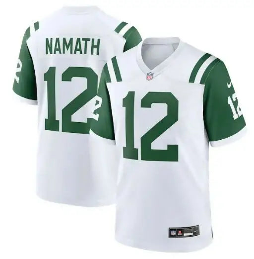 White and green Joe Namath New York Jets Nike classic alternate game jersey