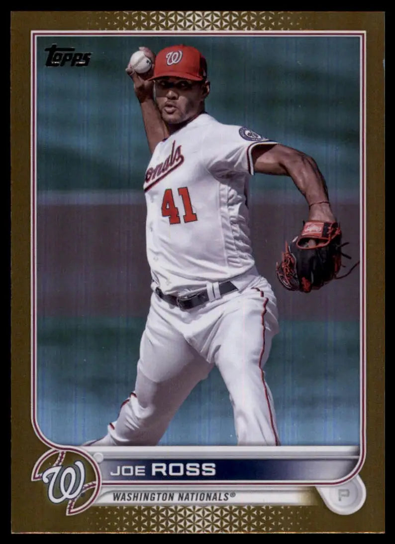 Joe Ross 2022 Topps Update baseball card with gold foil, Washington Nationals collectible