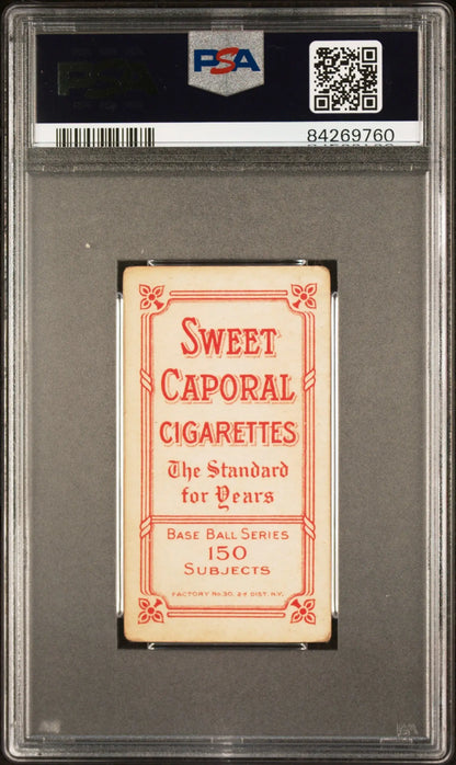 Joe Tinker 1909-11 T206 Sweet Caporal 150/30 in PSA 3 grading case for collectors
