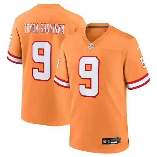 Orange Joe Tryon-Shoyinka Tampa Bay Buccaneers Nike game jersey with number 9 and name