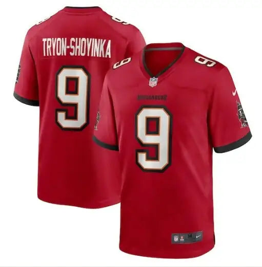 Red Tampa Bay Buccaneers Joe Tryon-Shoyinka NFL jersey with number 9 on the back