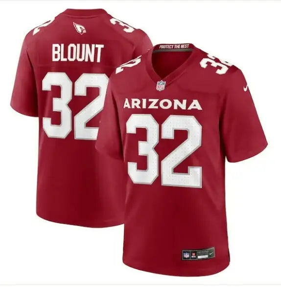 Red Arizona Cardinals Nike Game Jerseys with white numbers and lettering