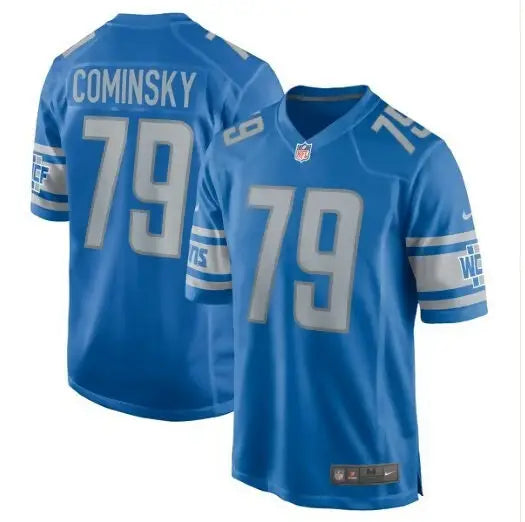 Blue Detroit Lions John Cominsky Nike Player Game Jersey featuring #79 design