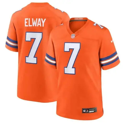 Orange Denver Broncos John Elway #7 throwback football jersey from Nike Mile High Collection