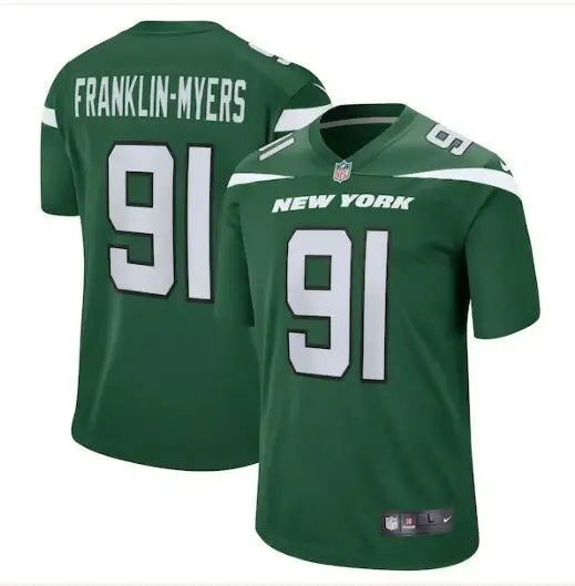 Green New York Jets Nike Game Jersey with Frankin-Myers 91 number for Jets Nike Game gear