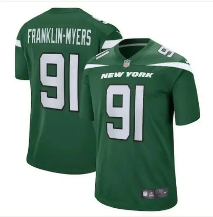 Green New York Jets Nike Game Jersey with Frankin-Myers 91 number for Jets Nike Game gear